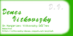 denes vitkovszky business card